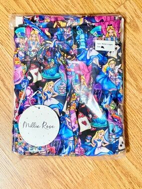 Alice in Wonderland Disney Adult Bamboo Joggers Size Medium Millie Rose